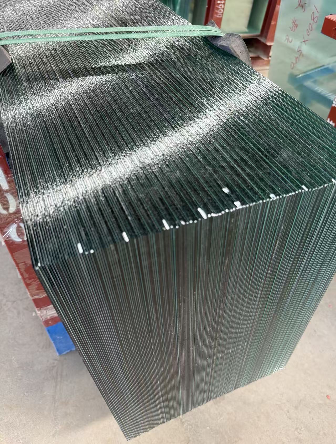 Raw glass sheet processing for refrigeration glass door production