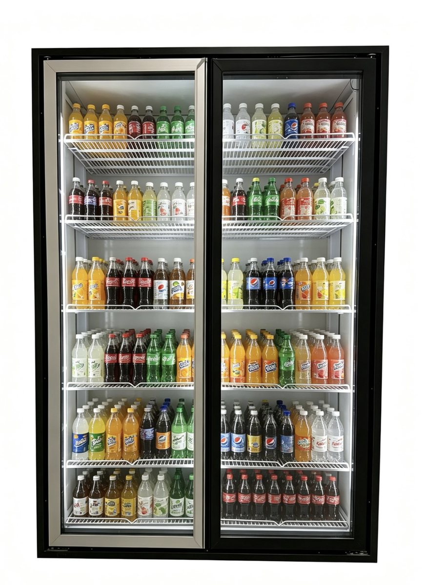 Square-corner Aluminum Frame Glass Door for commercial refrigeration