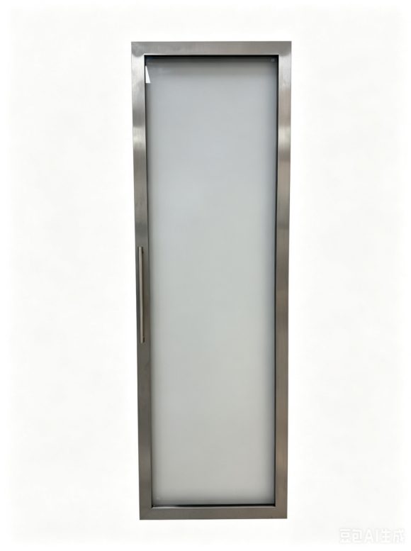 PVC frame glass door with slim white profile