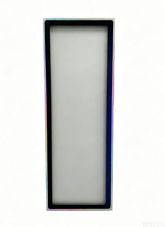 Single round-corner glass door with internal LED illumination