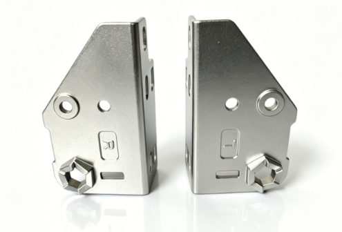 Sliding door roller and hinge hardware brackets