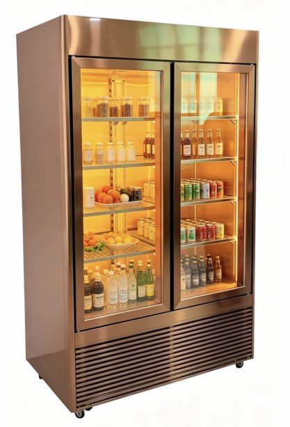Titanium Alloy Frame Glass Door for commercial refrigeration